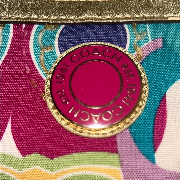 Coach Poppy C Graffiti with Gold Accents and gold tag EUC (see description) - Picture 4 of 12